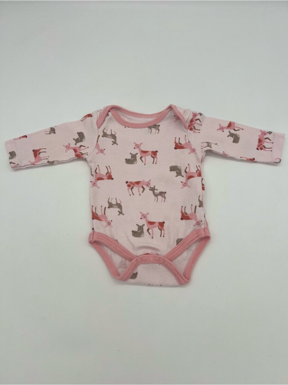 Chick Pea Baby Girl Pink Bambi One Piece Jumpsuit 100% Cotton 0-3 Months